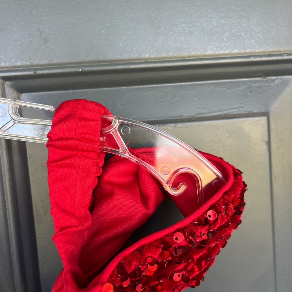 Alyce Paris Off-Shoulder Red Sequin Prom Gown - Picture 6 of 9